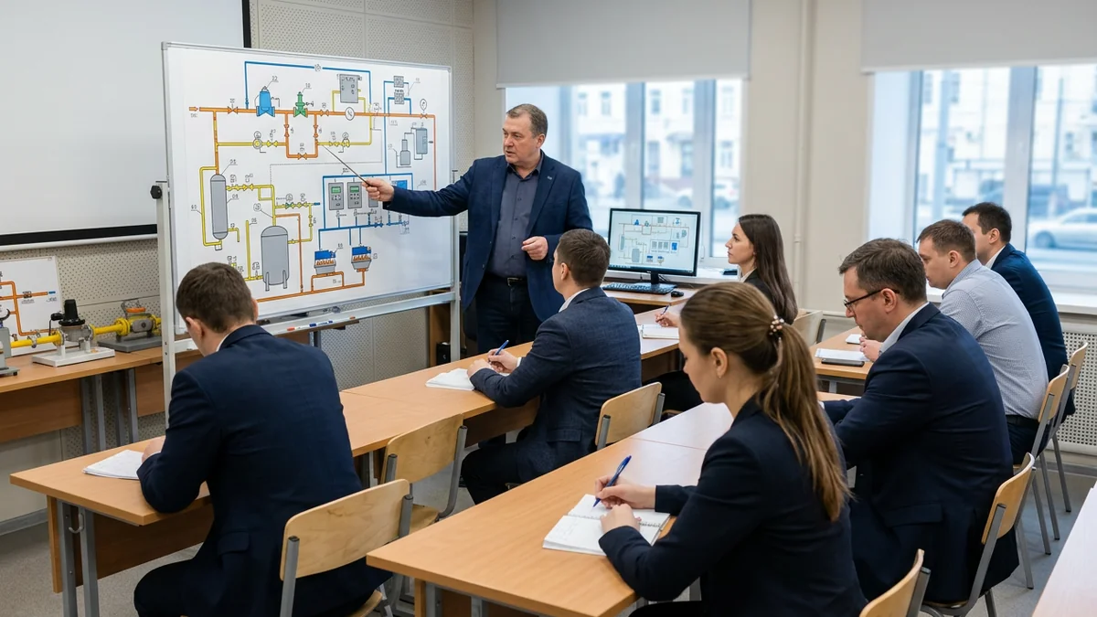 Главный энергетик у газовой печи
