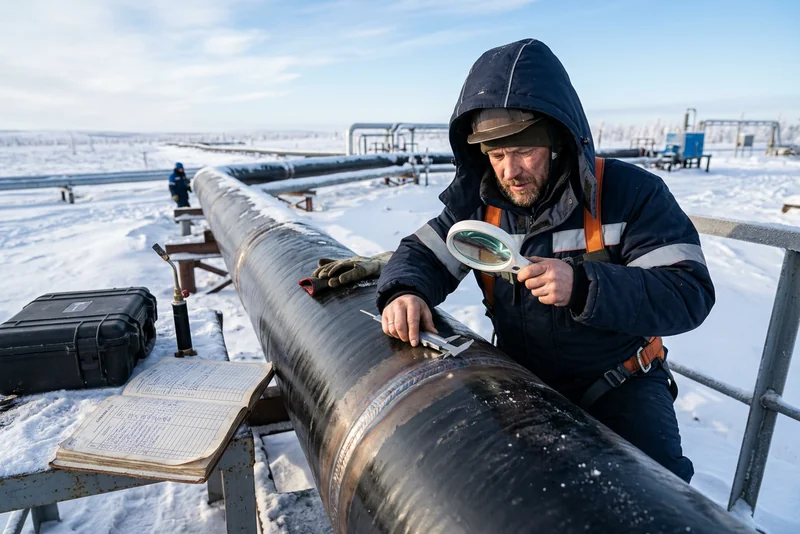 Дефектоскопист на нефтепроводе