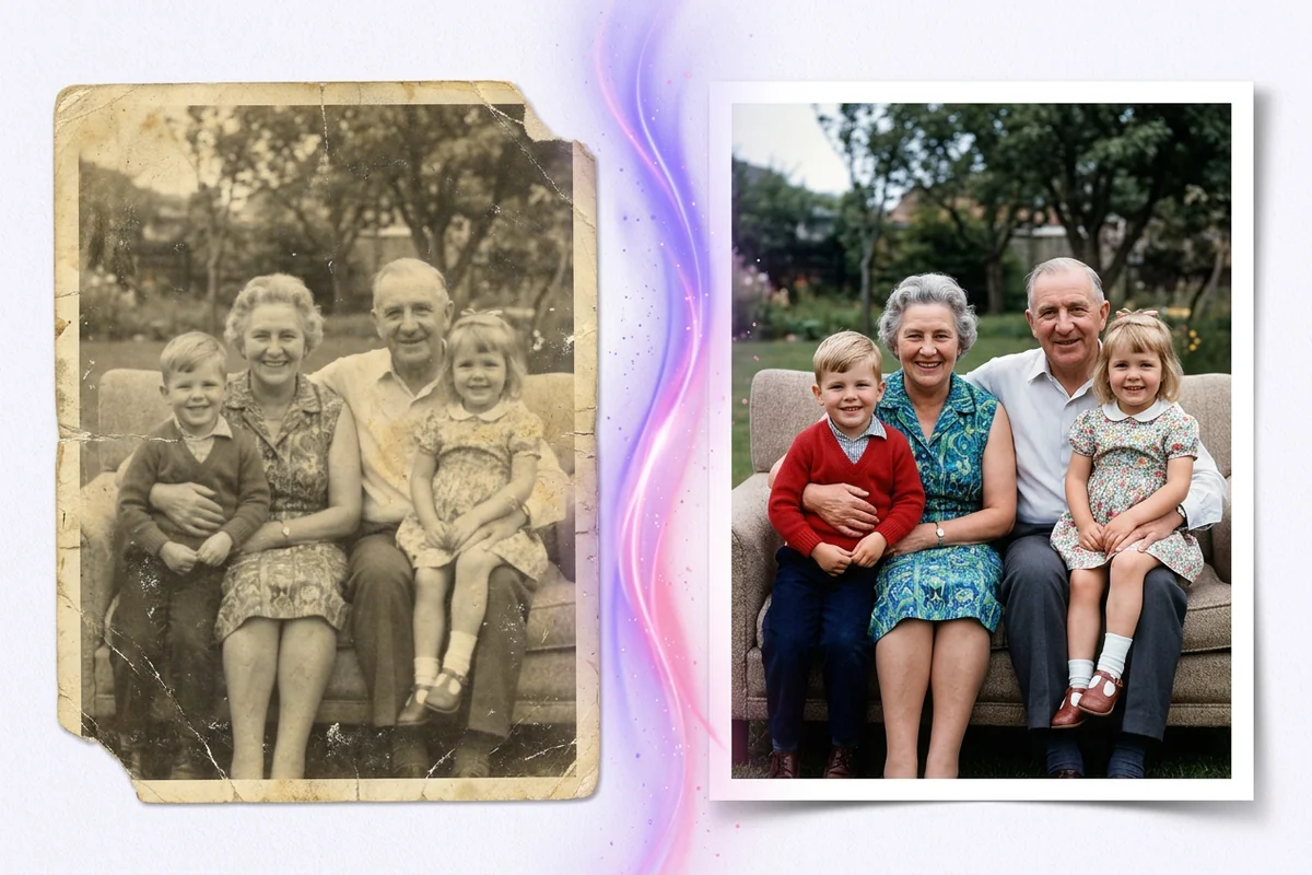 Реставрация и колоризация старой фотографии нейросетью — до и после